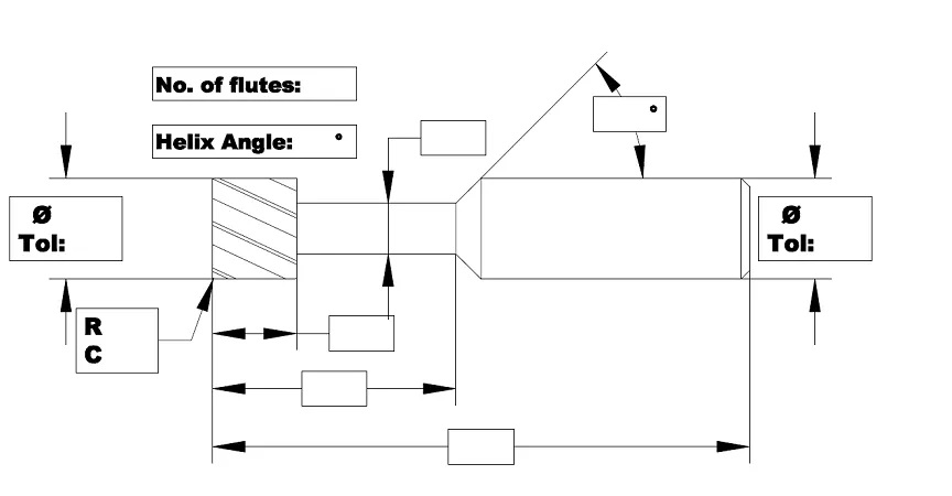 Cylindrical object technical drawing
